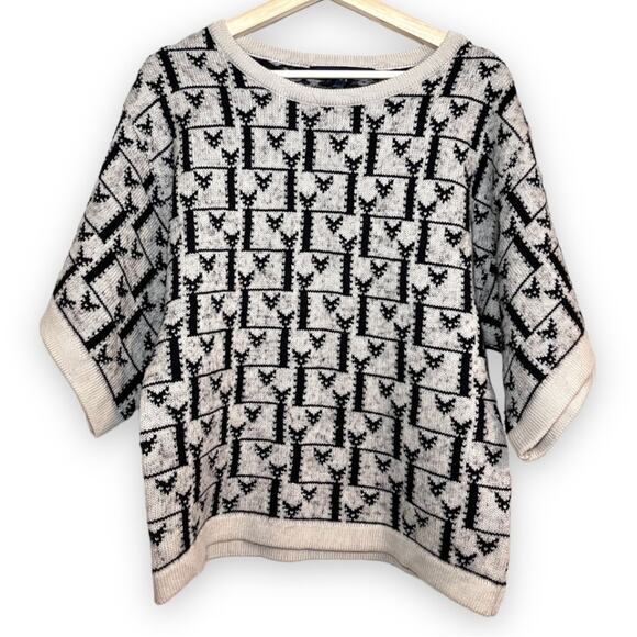 French Connection Wool and Mohair Geometric Print Sweater Women's Size S - Picture 1 of 5